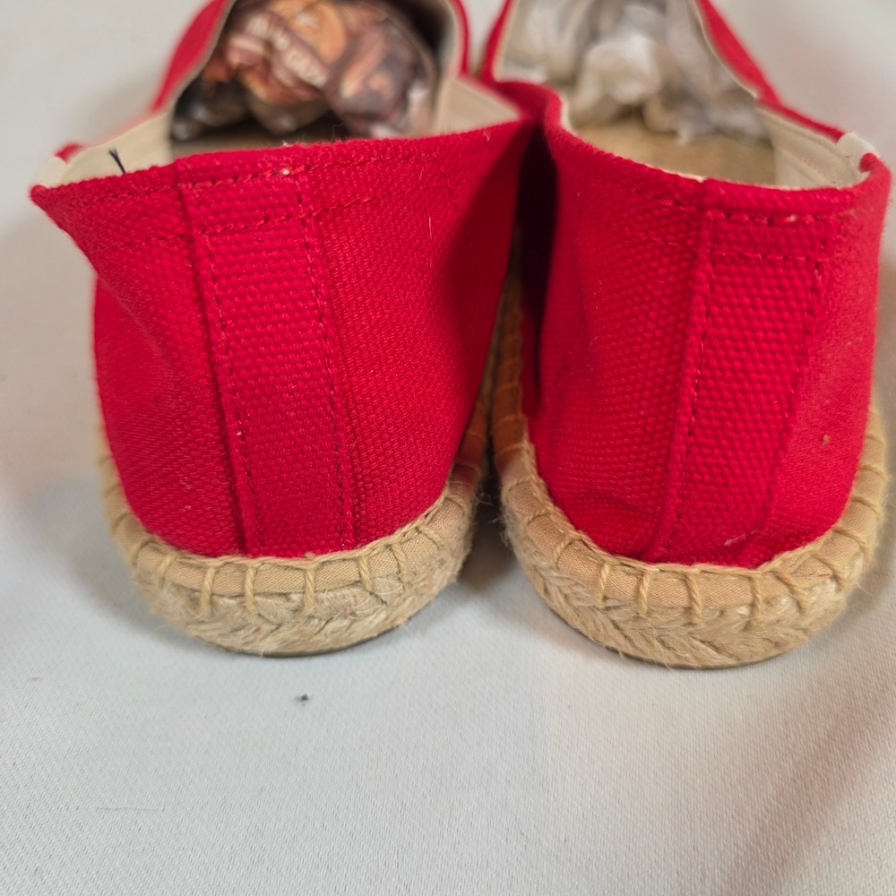 Soludos Dali Espadrille Womens 8.5 EU39 Red Canvas Slip-On Flats Shoes Beach - Picture 3 of 8